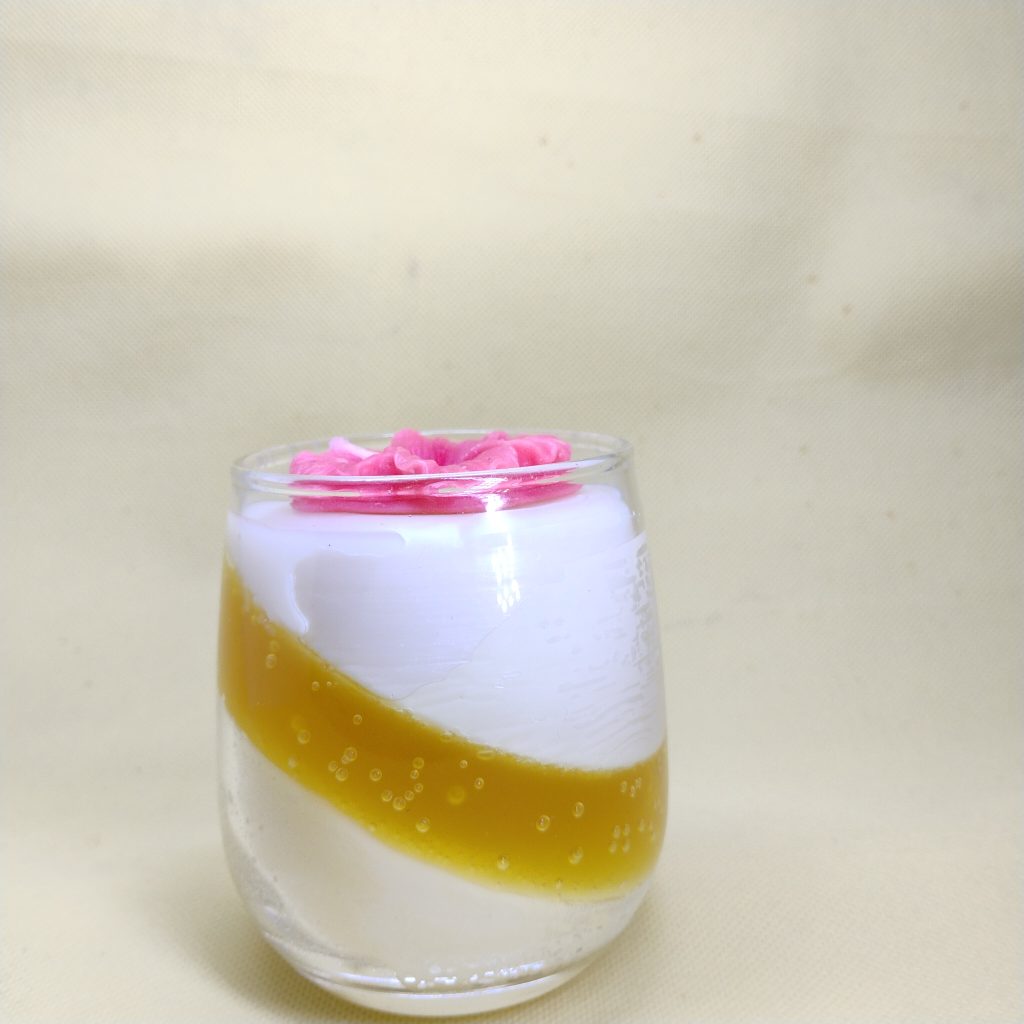 GLASS CANDLE ( HIBISCUS )