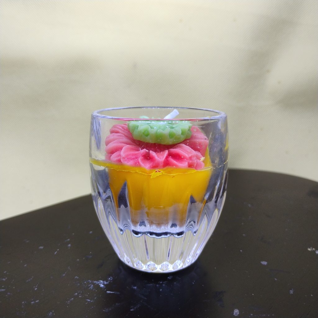 Small glass candle