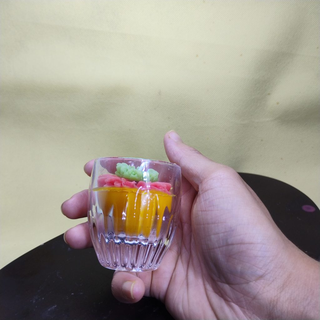 Small glass candle